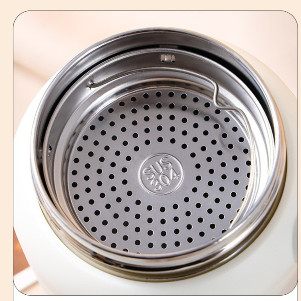 Cute Puppy Insulated Thermos Cup 1000ml — Portable Stainless Steel Bottle with Tea Compartment