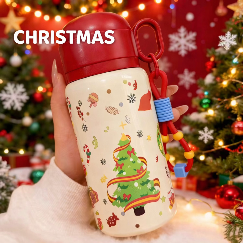 Christmas Gift Thermos Cup, High-Looking Coffee Cup for Girls and Couples, Double Drink 2026 Straw New Cup Gift