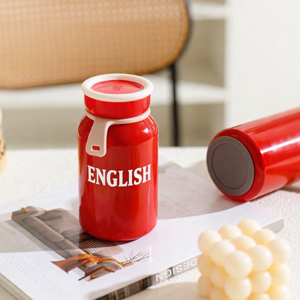 New Japanese-Style Cute Stainless Steel Milk Cup Outdoor Portable Rope Vacuum Insulated Cup Student Gift Cup