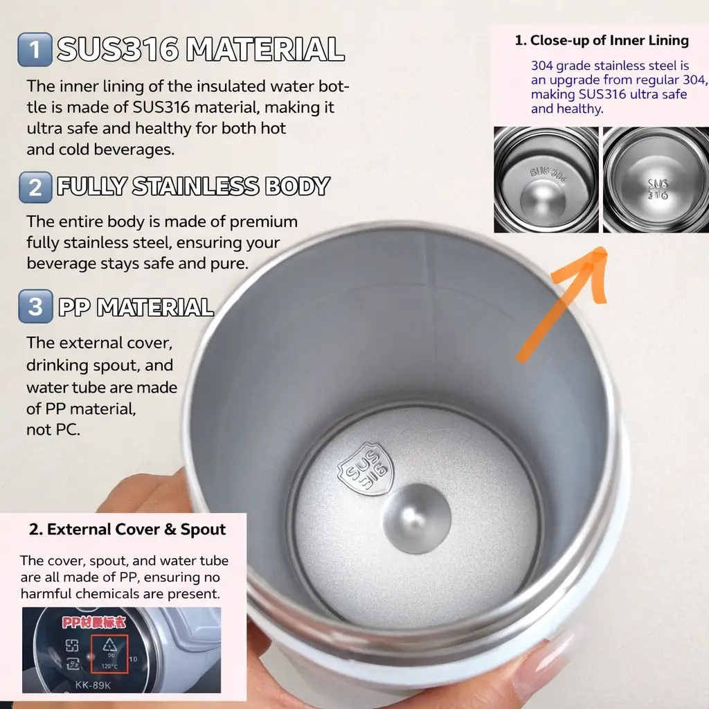 Light Luxury Oil Painting Straw Cup Portable Tea Water Separation Tea Cup Handy Water Cup 316 Stainless Steel Thermos Cup Ins Style