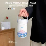 Light Luxury Oil Painting Straw Cup Portable Tea Water Separation Tea Cup Handy Water Cup 316 Stainless Steel Thermos Cup Ins Style