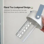 Light Luxury Oil Painting Straw Cup Portable Tea Water Separation Tea Cup Handy Water Cup 316 Stainless Steel Thermos Cup Ins Style