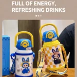 Ninikart Children’s Thermos Cup 316 Stainless Steel Large Capacity High-Value Water Cup for Students Going to School Portable Anti-Fall Double Drinking Cup