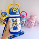 Ninikart Children’s Thermos Cup 316 Stainless Steel Large Capacity High-Value Water Cup for Students Going to School Portable Anti-Fall Double Drinking Cup