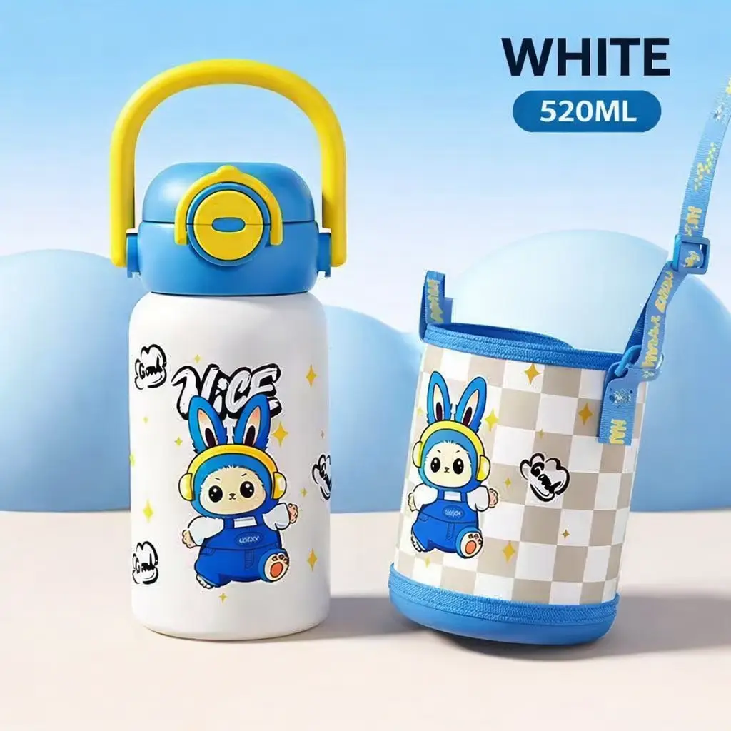 Ninikart Children’s Thermos Cup 316 Stainless Steel Large Capacity High-Value Water Cup for Students Going to School Portable Anti-Fall Double Drinking Cup