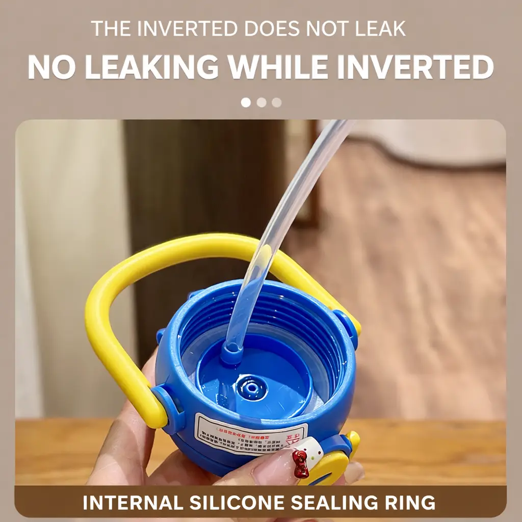 Ninikart Children’s Thermos Cup 316 Stainless Steel Large Capacity High-Value Water Cup for Students Going to School Portable Anti-Fall Double Drinking Cup