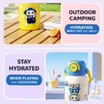 Ninikart Children’s Thermos Cup 316 Stainless Steel Large Capacity High-Value Water Cup for Students Going to School Portable Anti-Fall Double Drinking Cup