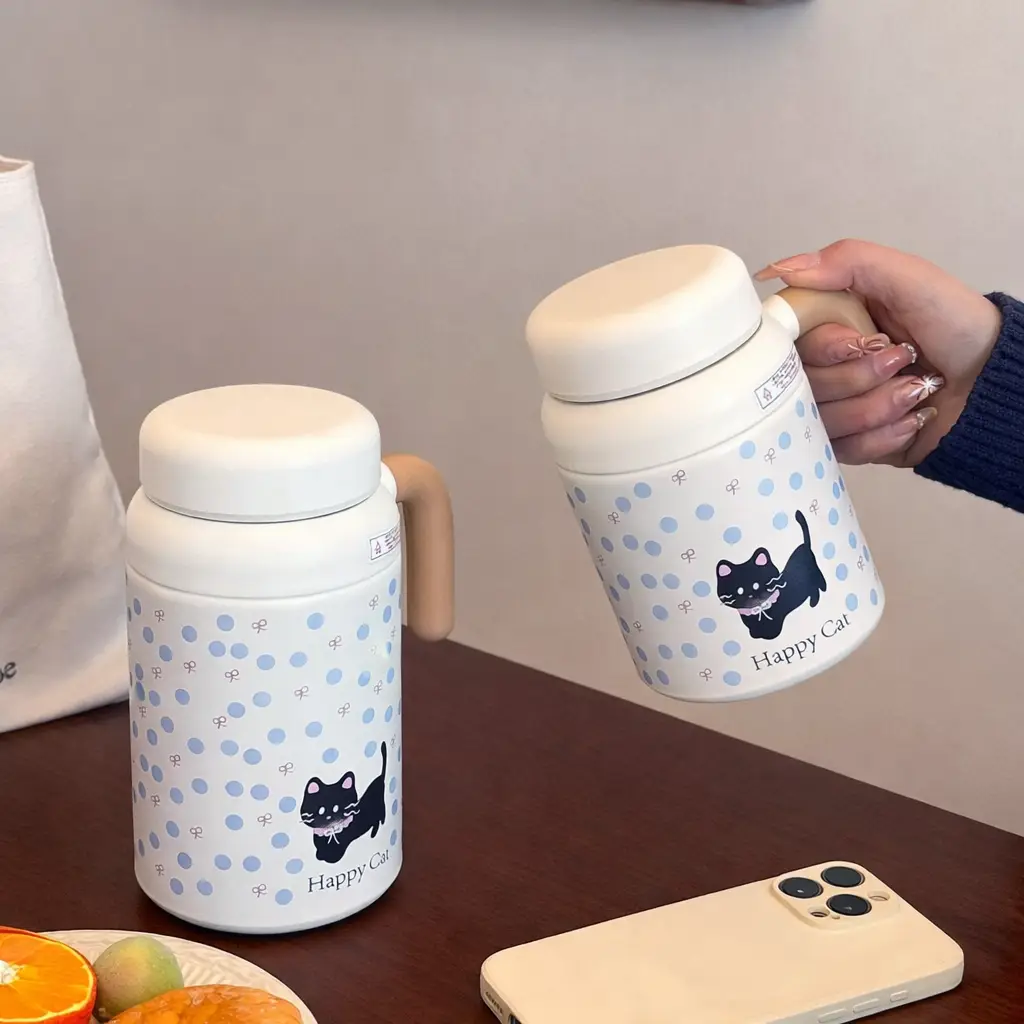 Ninikart High-value portable stainless steel large-capacity thermos cup straw student cup office