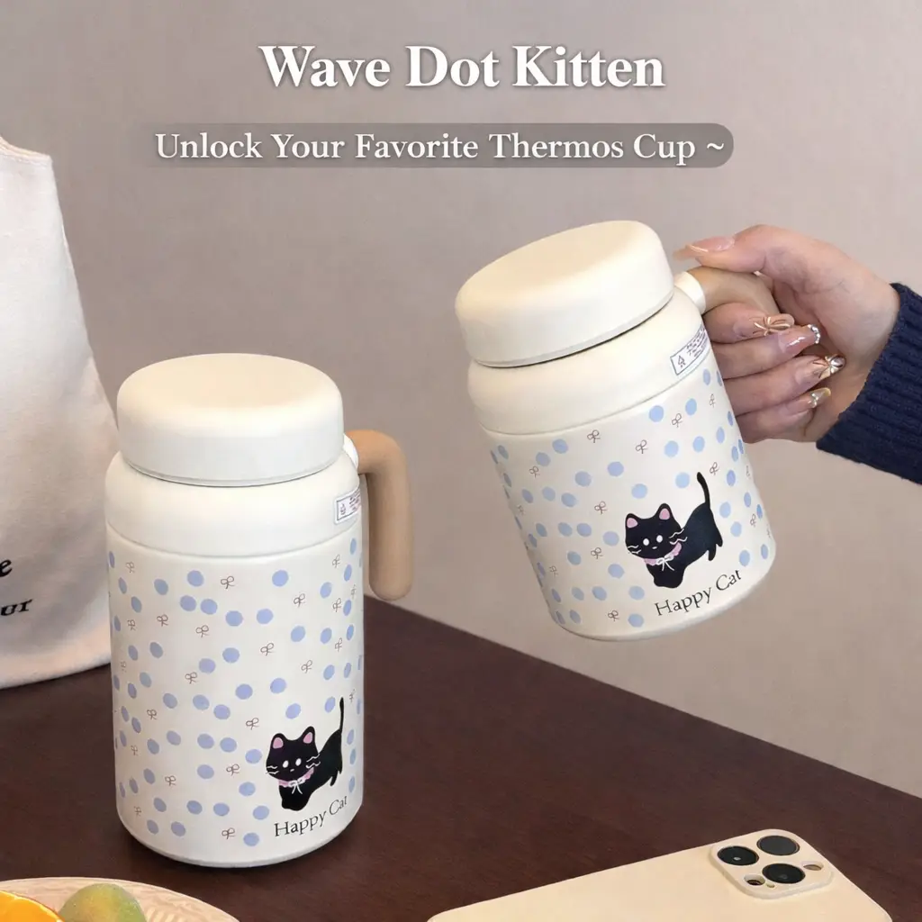 Ninikart High-value portable stainless steel large-capacity thermos cup straw student cup office