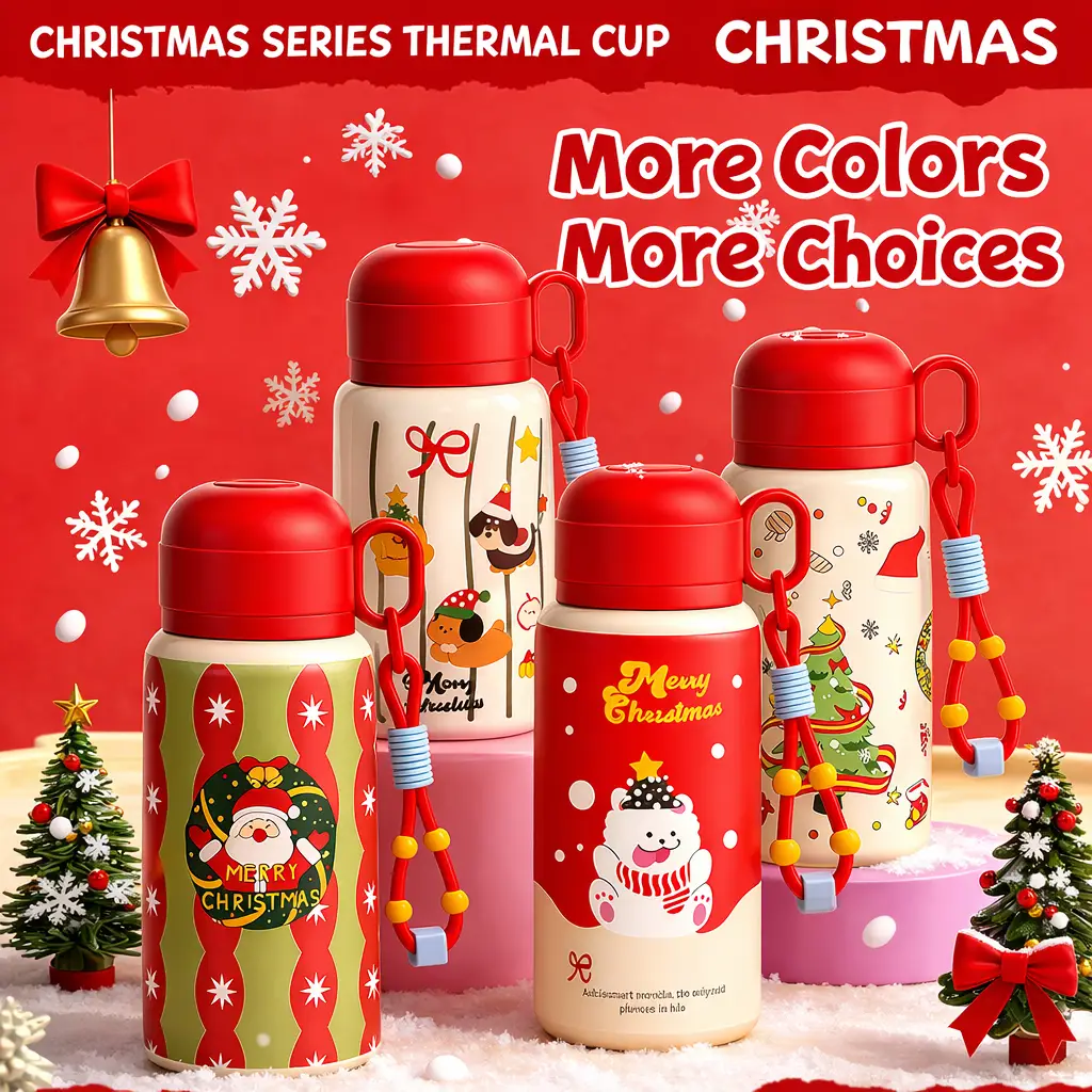 Ninikart High-quality cross-border student pop-up cup, portable hand-held double-drink children’s straw cup, convenient outdoor travel water bottle.