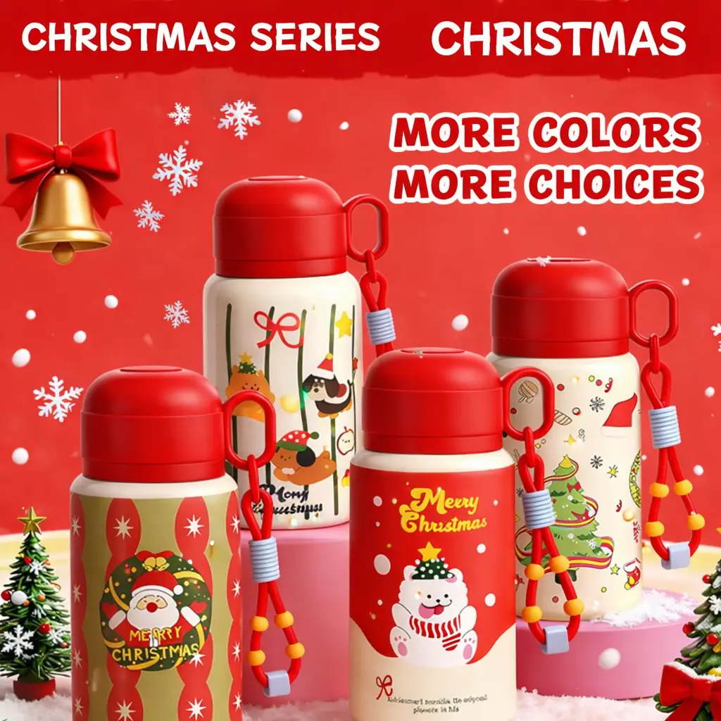 Ninikart High-quality cross-border student pop-up cup, portable hand-held double-drink children’s straw cup, convenient outdoor travel water bottle.