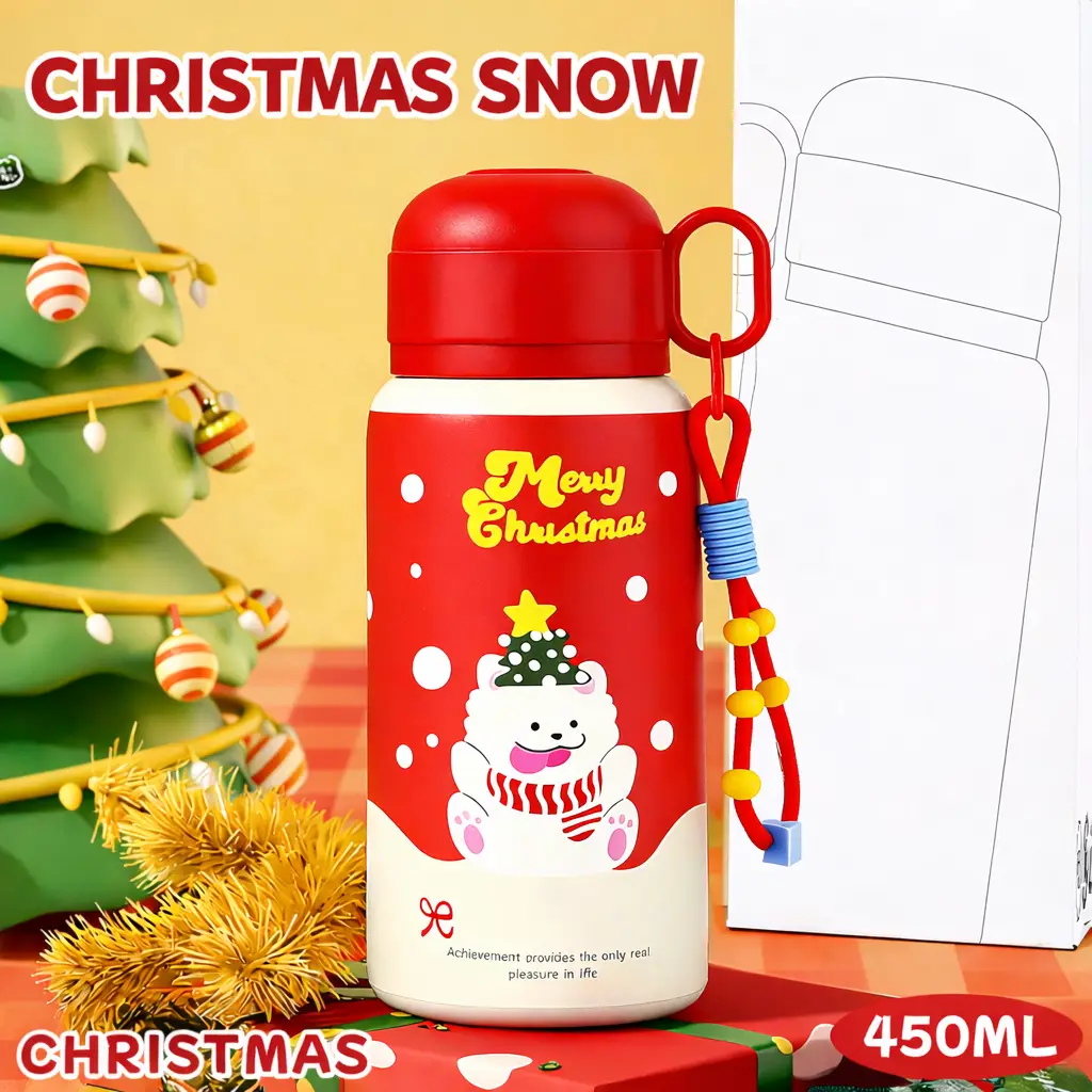 Ninikart High-quality cross-border student pop-up cup, portable hand-held double-drink children’s straw cup, convenient outdoor travel water bottle.