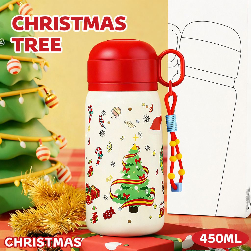 Christmas Gift Thermos Cup, High-Looking Coffee Cup for Girls and Couples, Double Drink 2026 Straw New Cup Gift