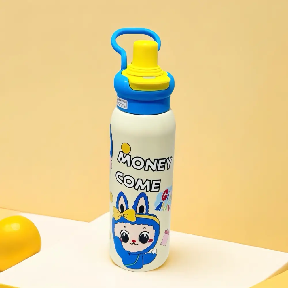 Ninikart Insulated Straw Cup 316 Stainless Steel Student Cartoon Large Capacity Anti-Fall Portable Double Drinking Cup Cartoon Insulated Cup