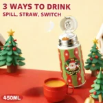 Creative Graffiti Christmas Gift Cup, Simple and Cute Tea Brewing Stainles