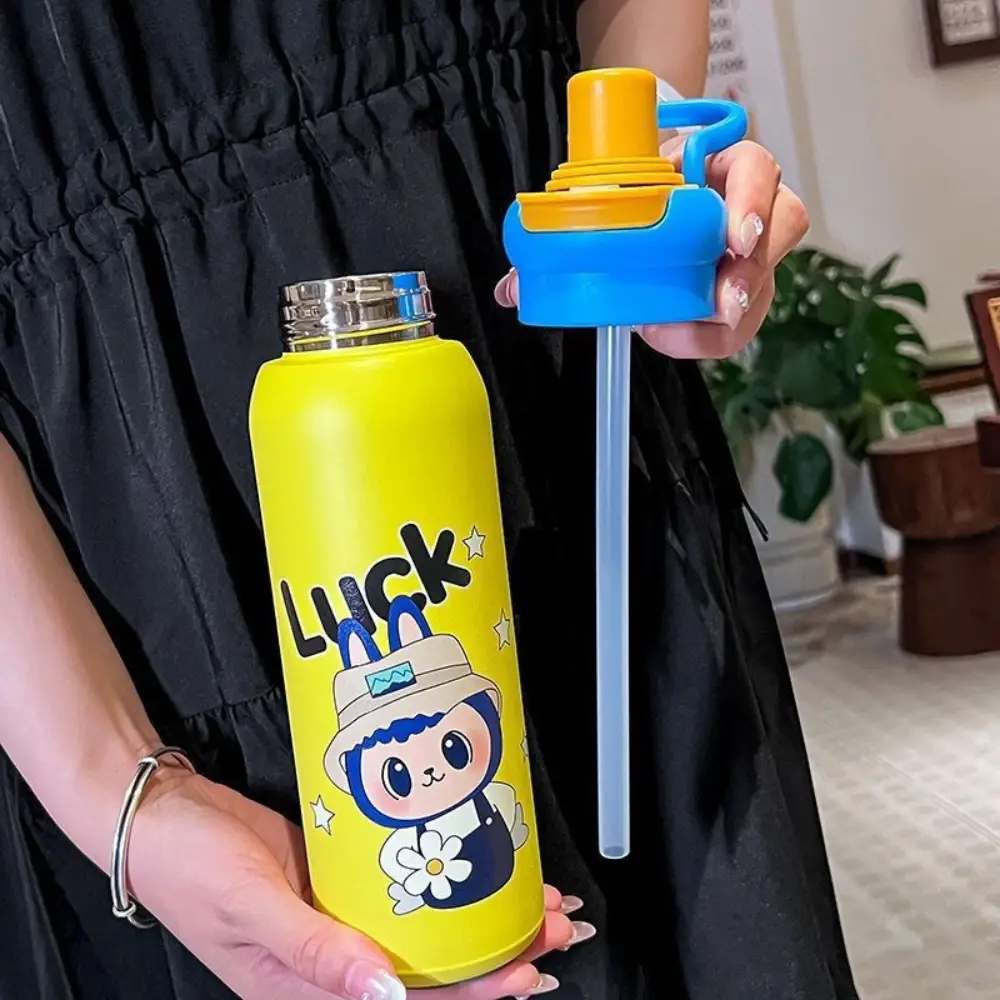 Cross-Border Large-Capacity Cartoon Pattern Thermos Cup for Women Stainless Steel Outdoor Children’s Water Cup Portable Cute Kettle Wholesale