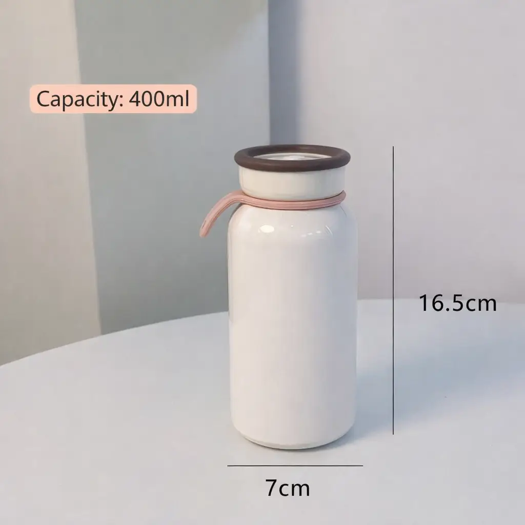 Ninikart Cute Cat Thermos Cup Ins Student High-Looking Couple Water Cup Portable Tea Water Separation Stainless Steel Cup